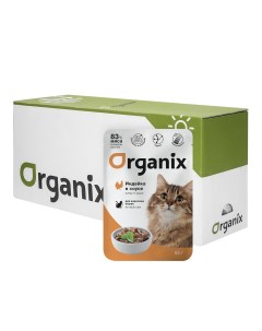 Влажный корм для кошек индейка в соусе для взрослых 24шт по 85г Organix