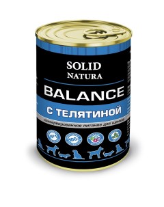 Влажный корм для щенков Balance с телятиной 12 шт по 340 г Solid natura