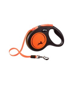 Поводок рулетка New Neon M Tape 5m orange Flexi