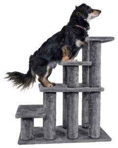Лестница для собак и кошек с регулировкой высоты серая Pet бмф