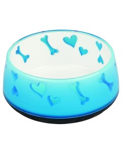 Одинарная миска для кошек и собак пластик резина белый голубой 0 6 л Trixie