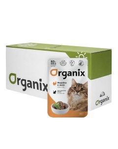 Влажный корм для кошек индейка в желе для взрослых 24шт по 85г Organix