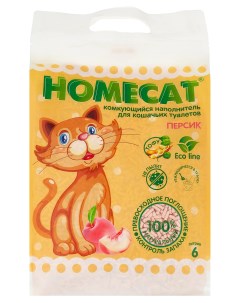 Комкующийся наполнитель Ecoline кукурузный персик 2 шт по 6 л Homecat