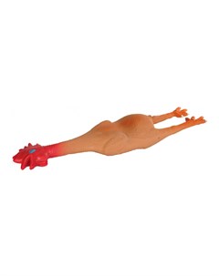 Игрушка пищалка для собак Петух из латекса красный оранжевый 47 см Trixie