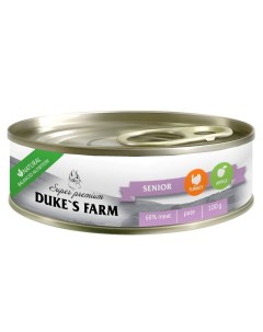 Консервы для кошек Senior индейка с яблоком для пожилых 100г Duke's farm