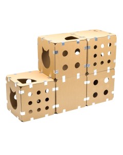 Домик коробка для кошек сборный Полный набор 5 кубов Ecopet