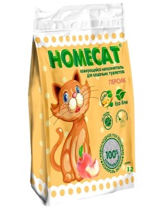 Комкующийся наполнитель Ecoline кукурузный персик 2 шт по 12 л Homecat