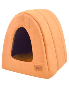 Дом туннель Classic бежевый иск замша с мехом для кошек 50 х42 х35 см Zooexpress