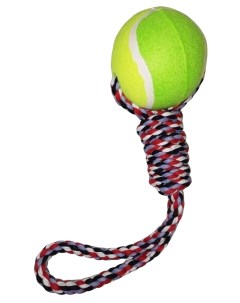 Игрушка для собак Мяч на канате цвет желто зеленый диаметр 10 см Beroma