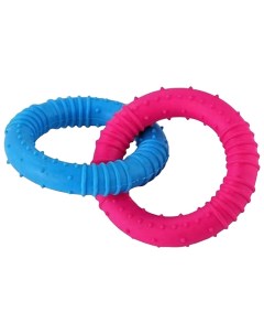 Игрушка для собак Кольца с шипами цвет 1 синий цвет 2 розовый Uniglodis