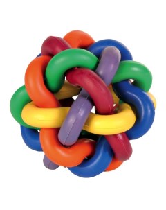 Жевательная игрушка для собак Мяч Плетеный из каучука разноцветный 7 см Trixie