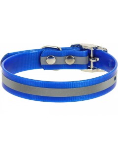 Ошейник со светоотражающей полосой синий для собак 12 мм 24 28 см Синий Каскад