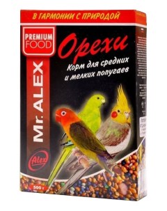 Сухой корм для средних и мелких попугаев Фрукты 500 г Mr.alex