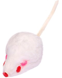 Игрушка для кошек Мышка из натурального меха с кошачьей мятой 5 х 2 см белая Perseiline