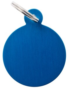 Медальон на ошейник Жетон круг малый синий Адресник