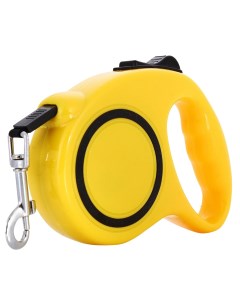 Рулетка для собак с механическим блокиратором длины желтый 5 м Retractable dog leash