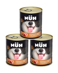 Влажный корм для собак средних и крупных пород с уткой 3шт по 340г Nuh