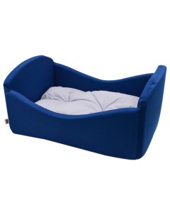 Лежанка кроватка темно синяя поплин для кошек и собак 50х35х23 см Zooexpress