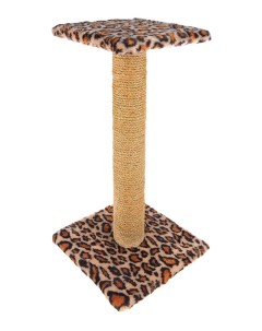 Когтеточка Зонтик 65 см джут мех бежевый леопард Пушок