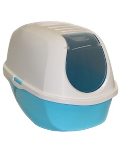 Туалет домик SmartCat 54x40x41 см с угольным фильтром светло голубой Moderna