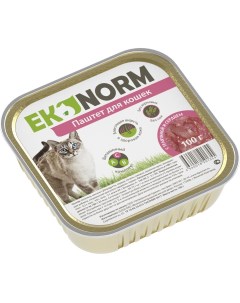 Консервы для кошек паштет индейка с потрошками 100г Ekonorm