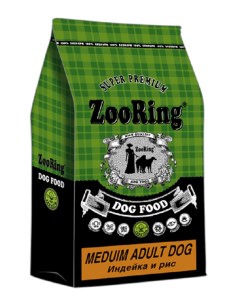 Сухой корм для собак MEDIUM ADULT DOG индейка рис 10кг Zooring
