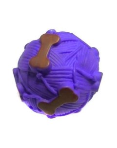 Звуковая игрушка для собак Мячик с отверстием для лакомства 9 см фиолетовый Ripoma