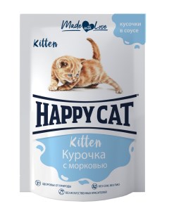 Влажный корм для кошек овощи курица 24шт по 100г Happy cat