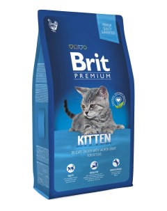 Сухой корм для котят Premium Kitten курица в лососевом соусе 0 8кг Brit*
