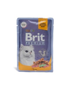Влажный корм для кошек Premium тунец в желе 85 гр Brit*