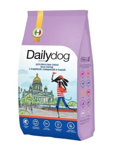 Сухой корм для собак casual с индейкой говядиной и рыбой 12 кг Dailydog