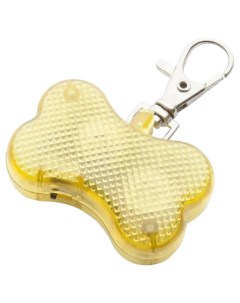 Медальон на ошейник Косточка для собак светодиодный желтый Nobrand