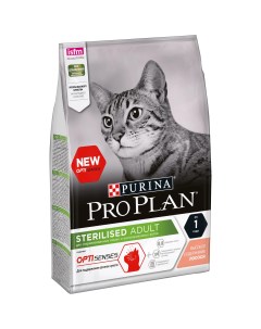 Сухой корм для кошек лосось для стерилизованных 4шт по 3кг Pro plan