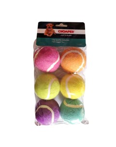 Апорт для собак Dogicorn Набор Теннисные мячики разноцветный 6 5 см 6 шт Chomper