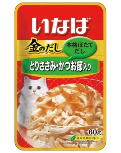 Влажный корм для кошек куриное филе с кацуобуси тунец бонито 6 шт по 60 г Inaba