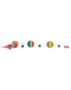 Дразнилка для кошек Мячики с колокольчиками разноцветный 80 см Trixie