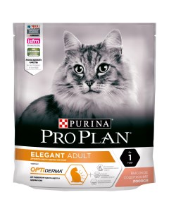 Сухой корм для кошек Elegant для здоровья шерсти и кожи лосось 8шт по 400 г Pro plan