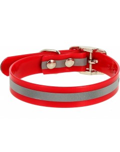 Ошейник со светоотражающей полосой красный для собак 12 мм 20 24 см Красный Каскад