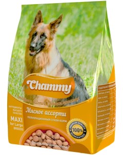 Сухой корм для собак для крупных пород с мясным ассорти 18кг Chammy