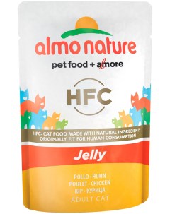 Влажный корм для кошек HFC Jelly курица 24шт по 55г Almo nature