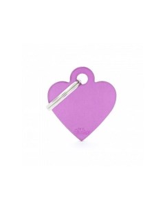 Адресник Basic алюминиевый в форме сердца для кошек и собак 2 5 см Фиолетовый My family