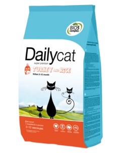 Сухой корм для котят Kitten индейка с рисом 10кг Dailycat