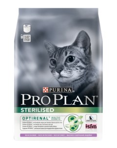 Сухой корм для кошек Sterilised Optirenal для стерилизованных индейка 1 5кг Pro plan