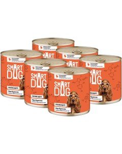Консервы для собак с кусочками индейки в соусе 6шт по 850г Smart dog