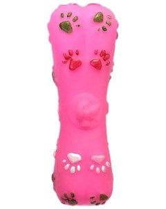 Игрушка пищалка для собак Косточка с лапками 15 см розовая Ripoma