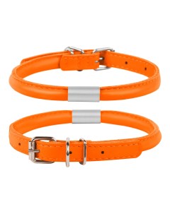Ошейник для собак Glamour круглый с адресником Оранжевый 8 мм длина 20 25 см Collar