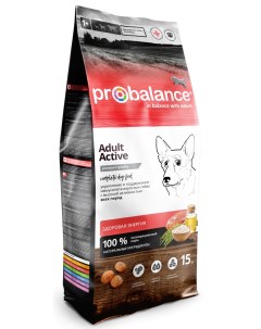 Сухой корм для собак Immuno Adult Active высокая активность 15 кг Probalance