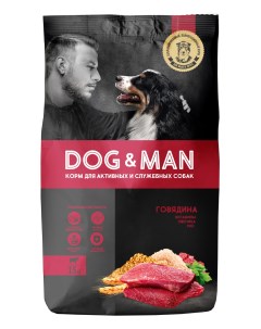 Сухой корм для собак для активных и служебных собак говядина 15 15кг Dog&man
