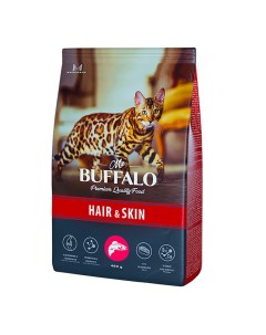 Сухой корм для кошек HAIR SKIN лосось 3шт по 400г Mr.buffalo