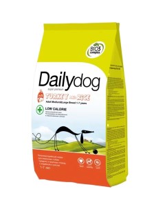 Сухой корм для собак Adult Medium Large Breed Low Calorie индейка и рис 3кг Dailydog